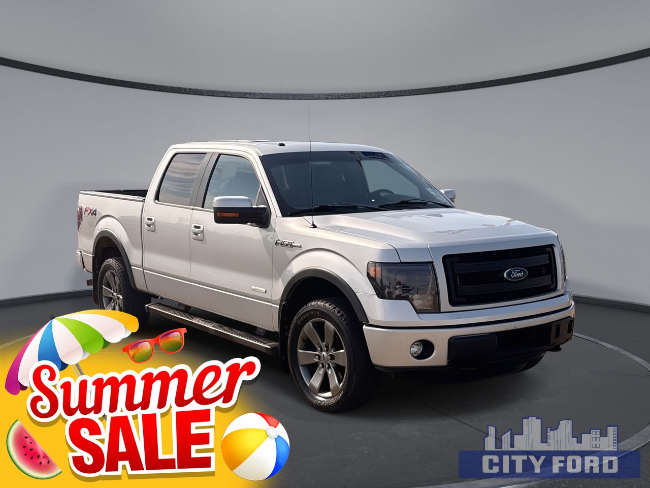 Silver 2013 Ford F-150 Pickup Truck Four-Wheel Drive 6-Speed Dual Clutch Overdrive