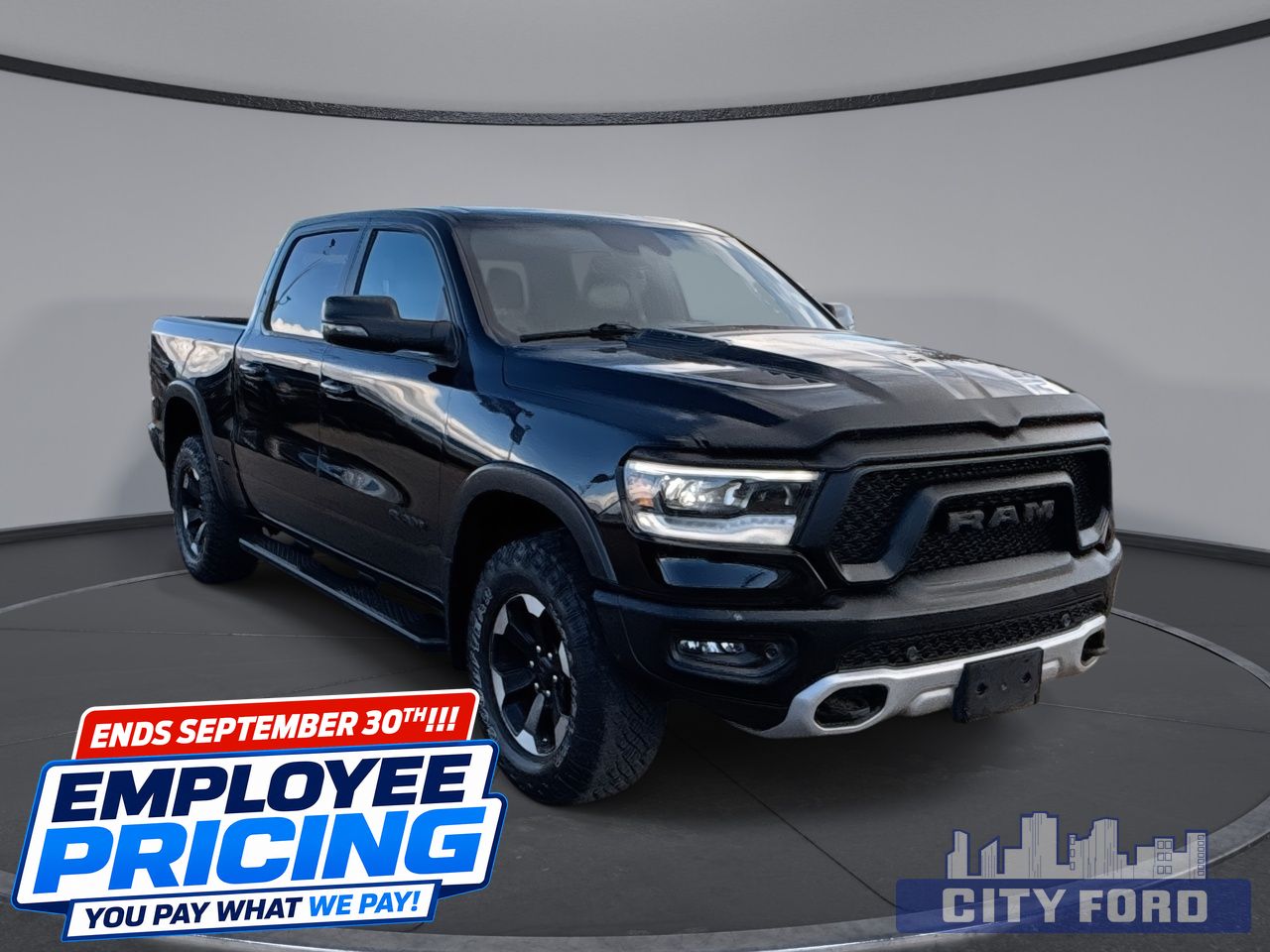 Black 2023 RAM 1500 Pickup Truck Four-Wheel Drive 8-Speed Automatic