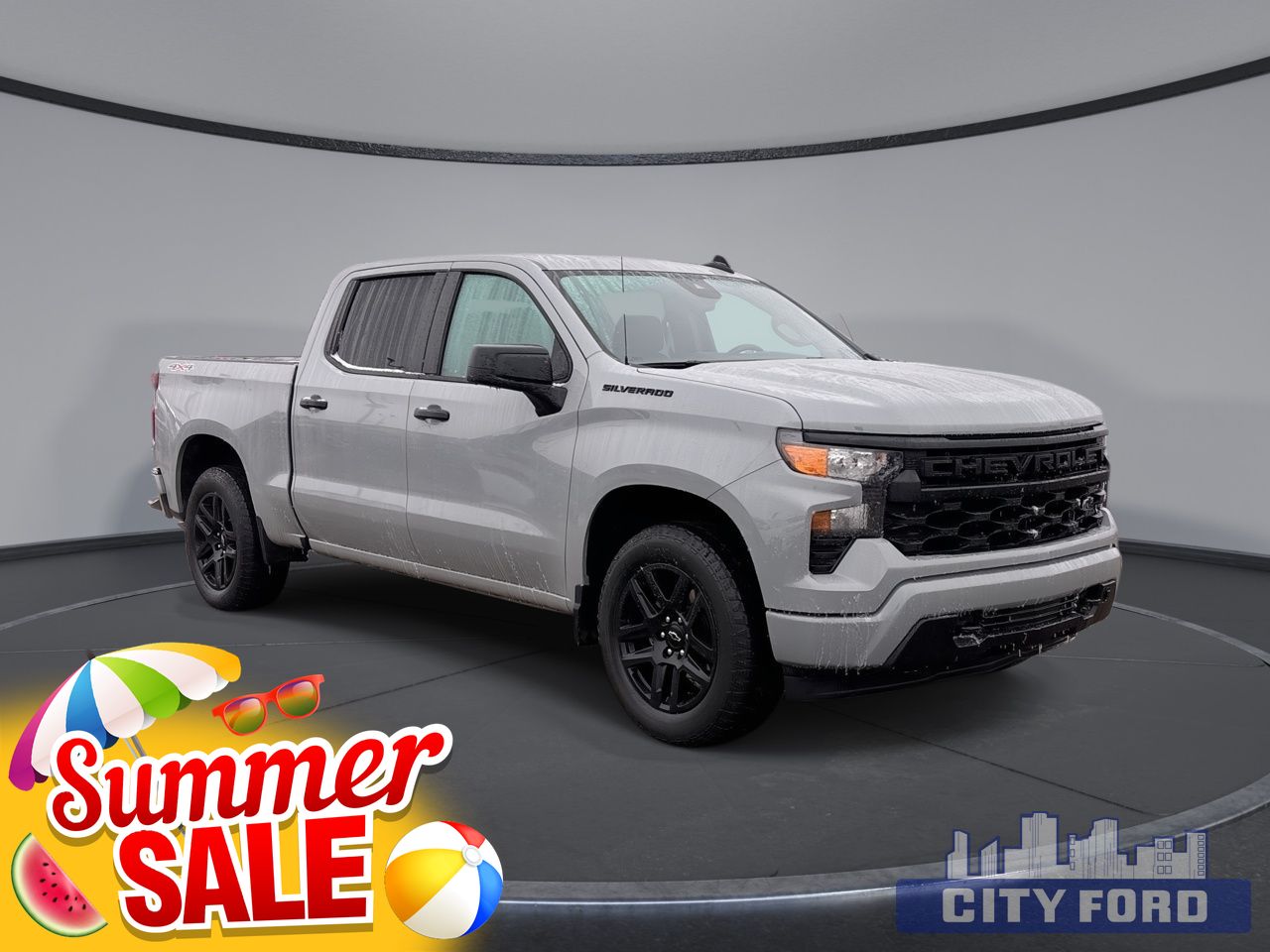 Gray 2024 Chevrolet Silverado 1500 Pickup Truck Four-Wheel Drive 8-Speed Automatic