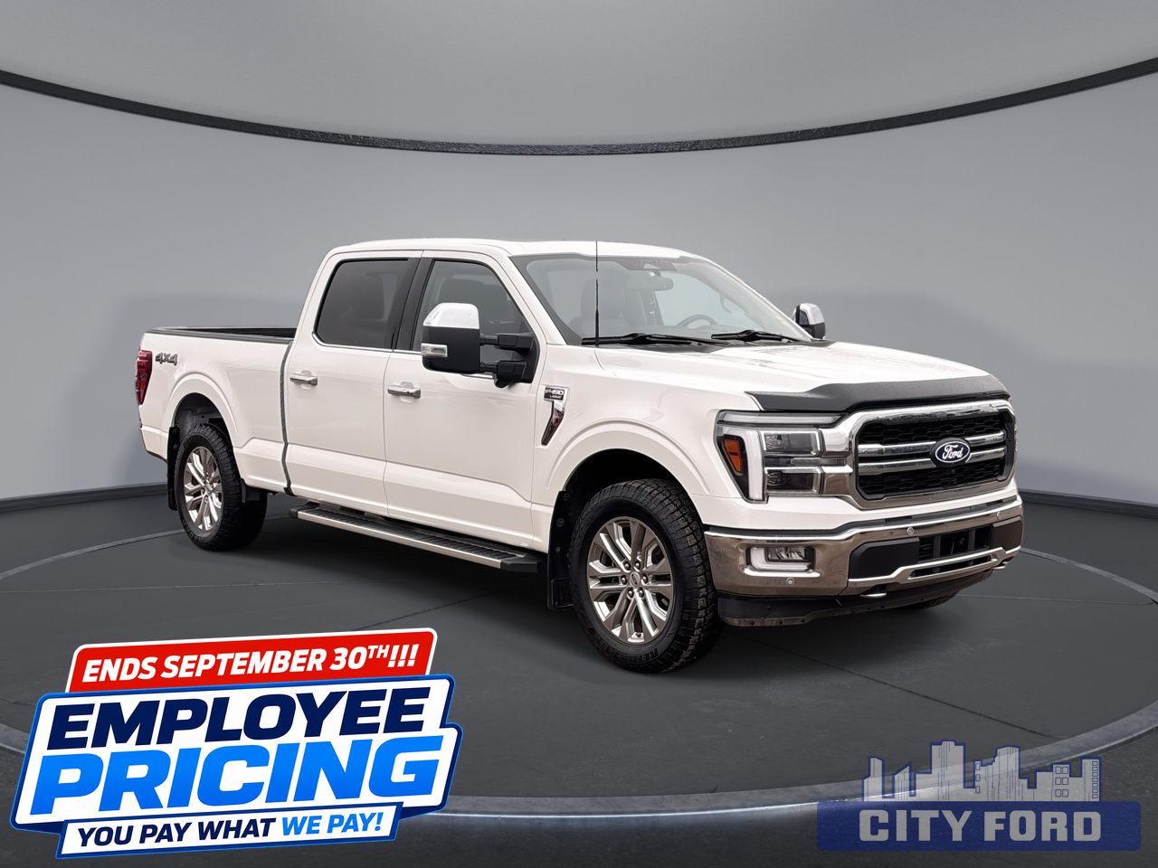 White 2024 Ford F-150 Pickup Truck Four-Wheel Drive Automatic