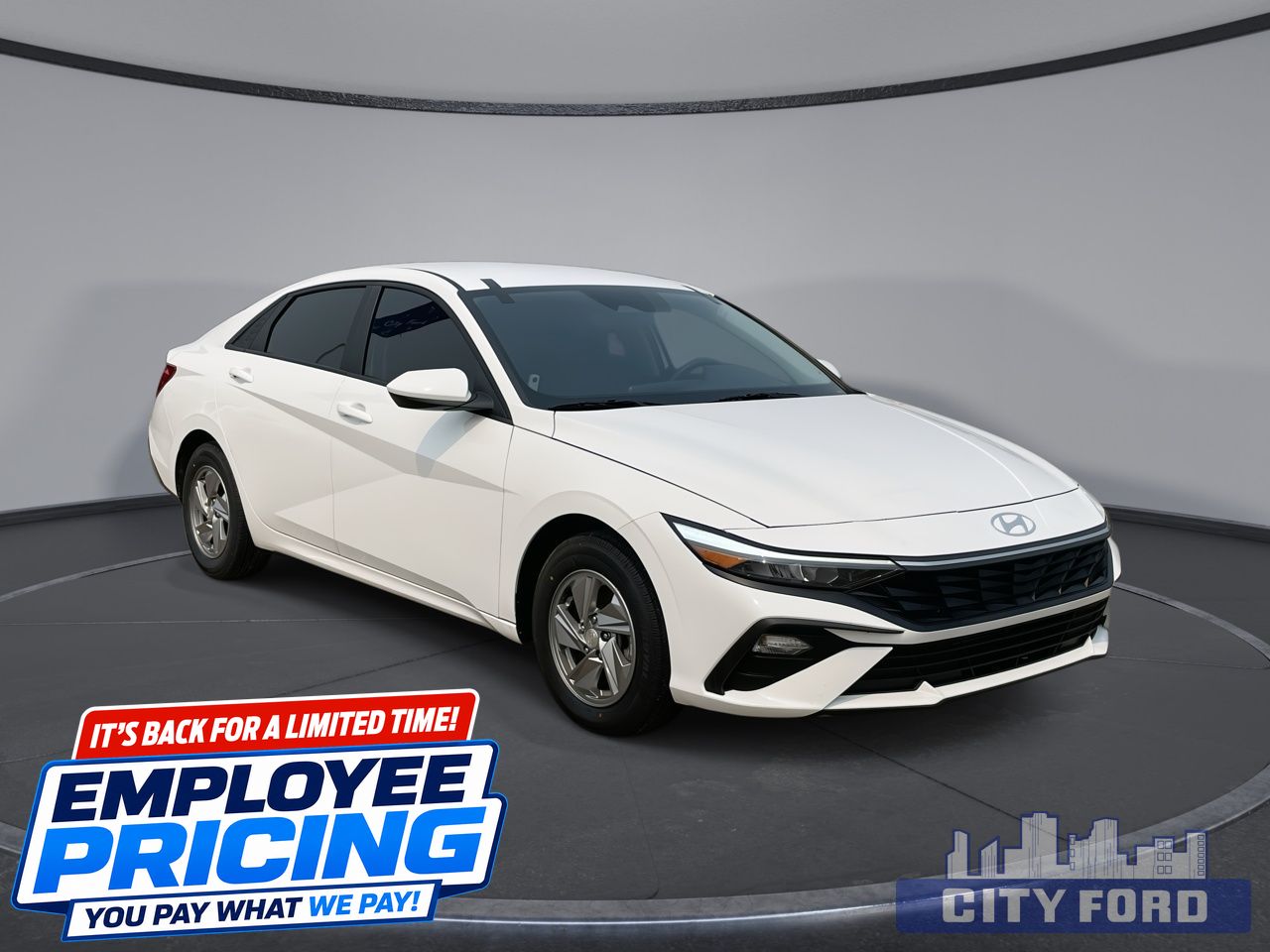 White 2024 Hyundai Elantra Sedan Continuously Variable Transmission